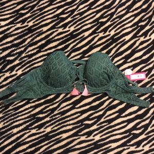 Green crochet bikini top